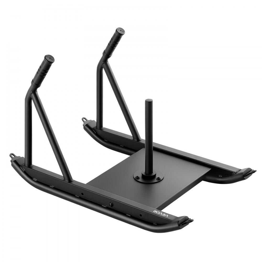 VEVOR Weight Sled, Steel Power Sled, Fitness Strength Training Sleds for Athletic Exercise Speed Improvement, Workout Fitness Equipment with Handle, Compatible with 1/2 in Weight Plates, Black
