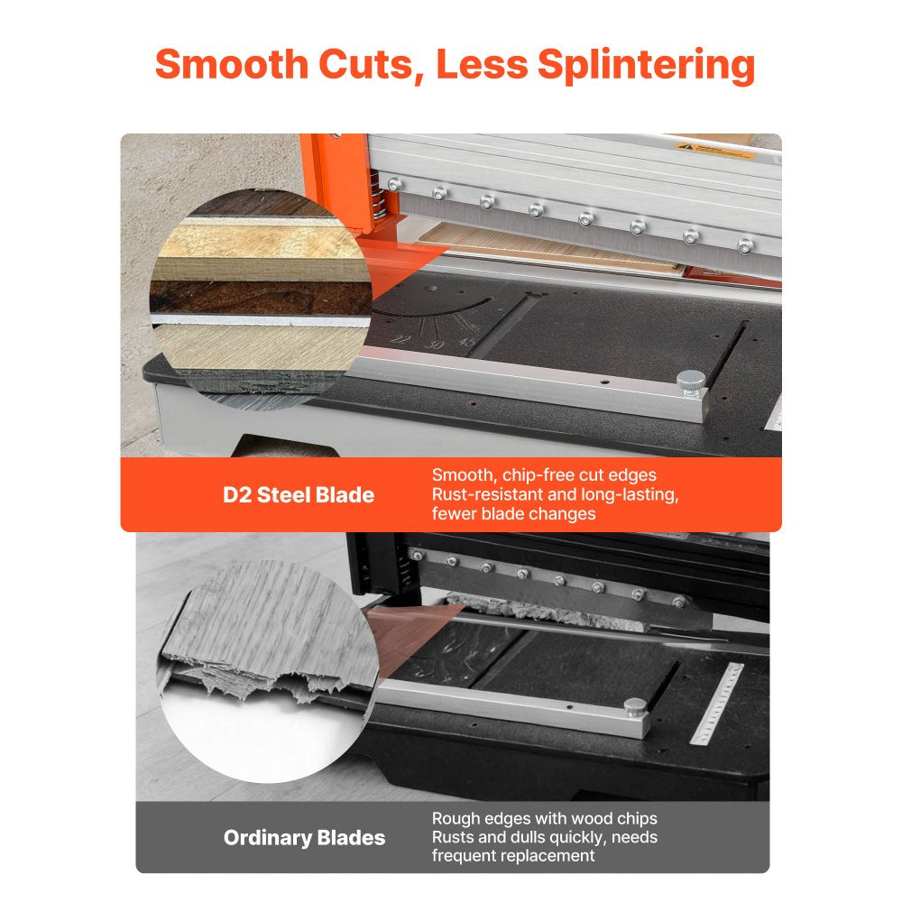 VEVOR 12 inch Vinyl Floor Cutter, 16mm Thick Laminate Flooring Cutter with Upgraded Labor-Saving Aluminum-Alloy Lever, Telescoping Support Plate, Cuts Engineered Wood, LVT, VCT, SPC, LVP, WPC