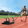 VEVOR Weight Training Pull Sled, Fitness Strength Speed Training Sled with Handle, Steel Power Sled Workout Equipment for Athletic Exercise & Speed Improvement, Suitable for 1"&2" Weight Plate, Black