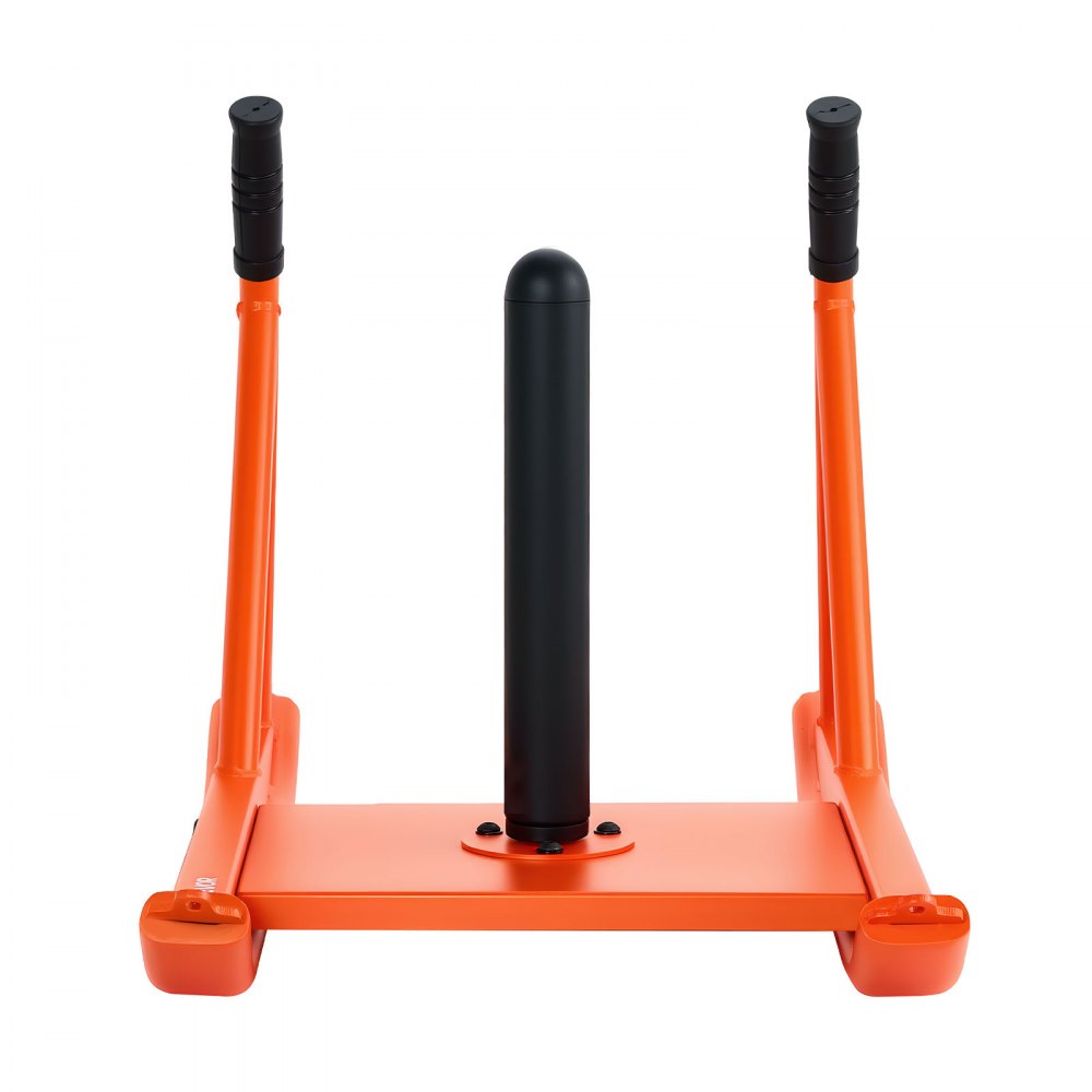 VEVOR Weight Sled, Steel Power Sled, Fitness Strength Training Sleds for Athletic Exercise Speed Improvement, Workout Fitness Equipment with Handle, Compatible with 1/2 in Weight Plates, Orange