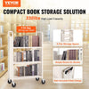 VEVOR Book Cart, 330 lbs Library Cart, 31.1" x 15.2" x 49.2" Rolling Book Cart, Single Sided L-Shaped Flat Shelves with 4-Inch Lockable Wheels for Home Shelves Office and School, Book Truck in White