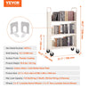 VEVOR Book Cart, 330 lbs Library Cart, 31.1" x 15.2" x 49.2" Rolling Book Cart, Single Sided L-Shaped Flat Shelves with 4-Inch Lockable Wheels for Home Shelves Office and School, Book Truck in White