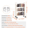 VEVOR Book Cart, 330 lbs Library Cart, 31.1" x 15.2" x 49.2" Rolling Book Cart, Single Sided L-Shaped Flat Shelves with 4-Inch Lockable Wheels for Home Shelves Office and School, Book Truck in White