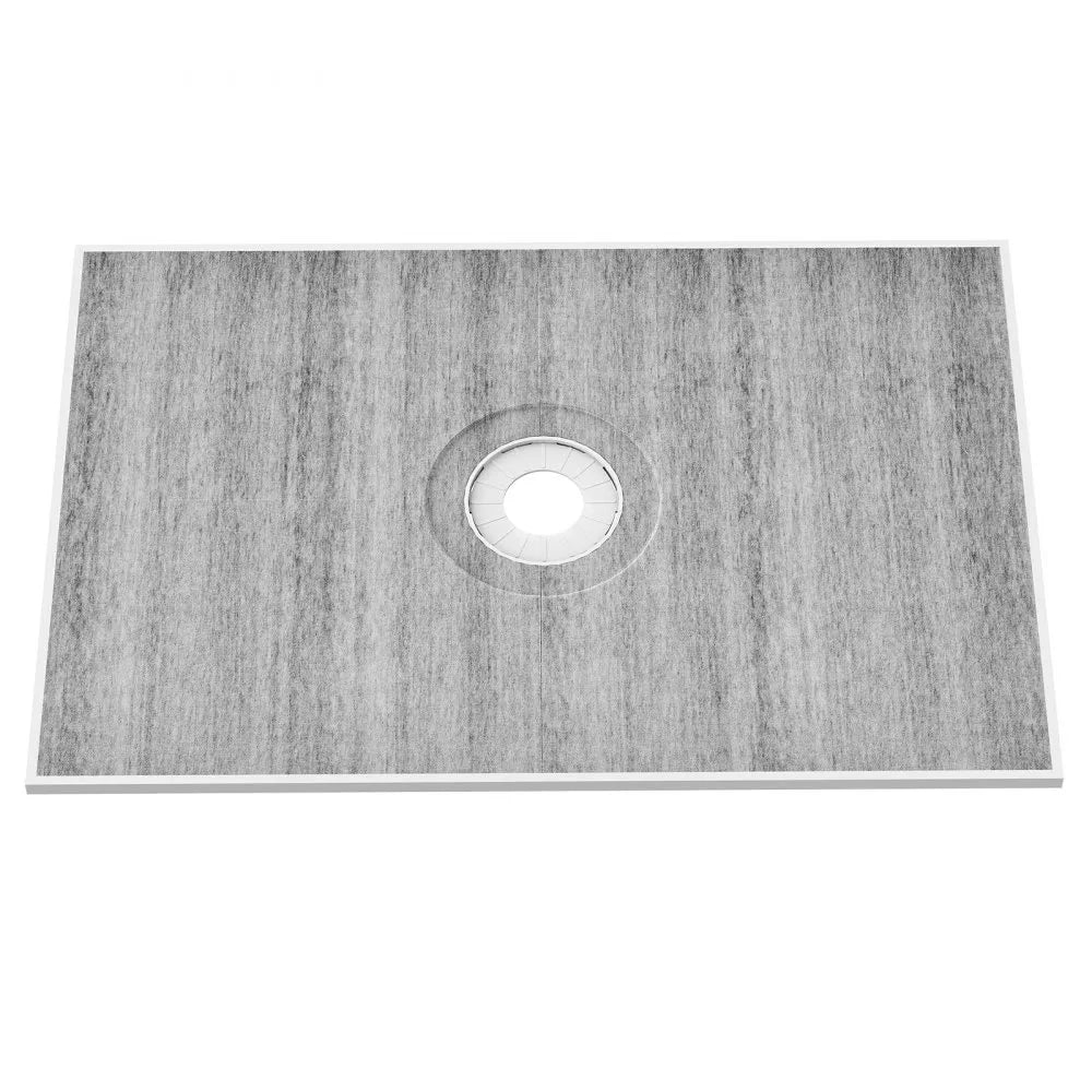 VEVOR Shower Curb Kit, 48"x72" Shower Pan Kit with 6.3" Central Drain, Lightweight EPS Shower Installation Kits with 2 Waterproof Cloths, Shower Pan Slope Sticks Fit for Bathroom