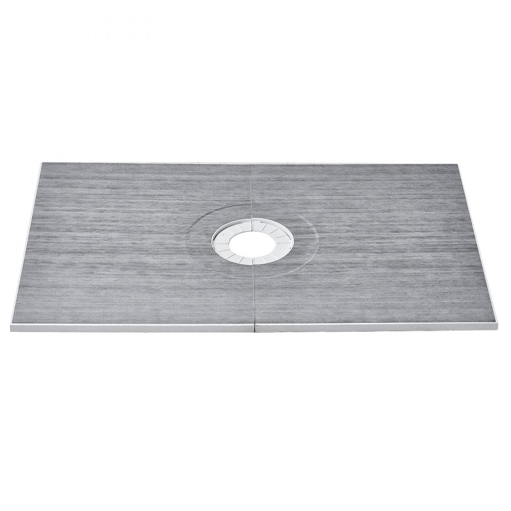 VEVOR Shower Curb Kit, 48"x72" Shower Pan Kit with 6.3" Central Drain, Lightweight EPS Shower Installation Kits with 2 Waterproof Cloths, Shower Pan Slope Sticks Fit for Bathroom
