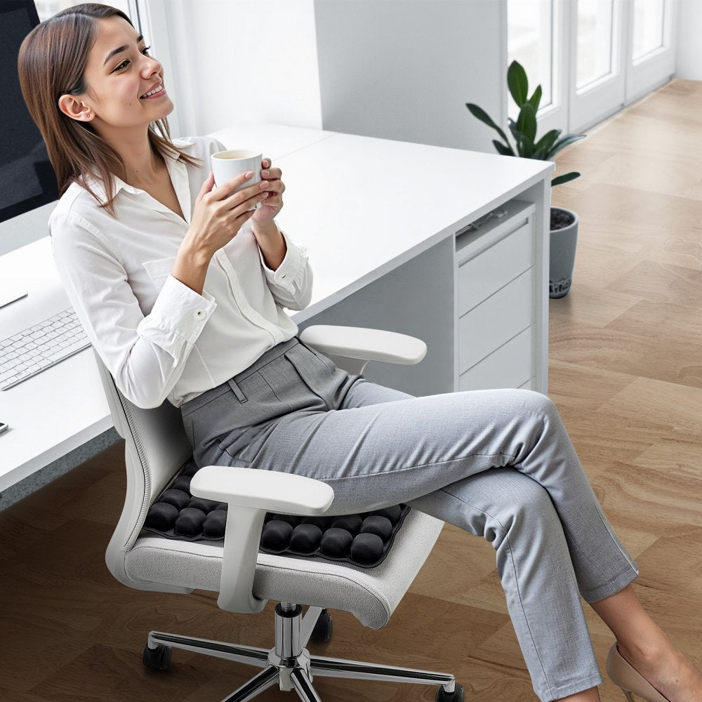 VEVOR Inflatable Seat Cushion, 3D Air Cell Seat Cushion for Pressure Relief, Lycra & TPU Wheelchair Seat Pad with Manual Pump, Lightweight and Portable for Travel, Office, Car, Airplane