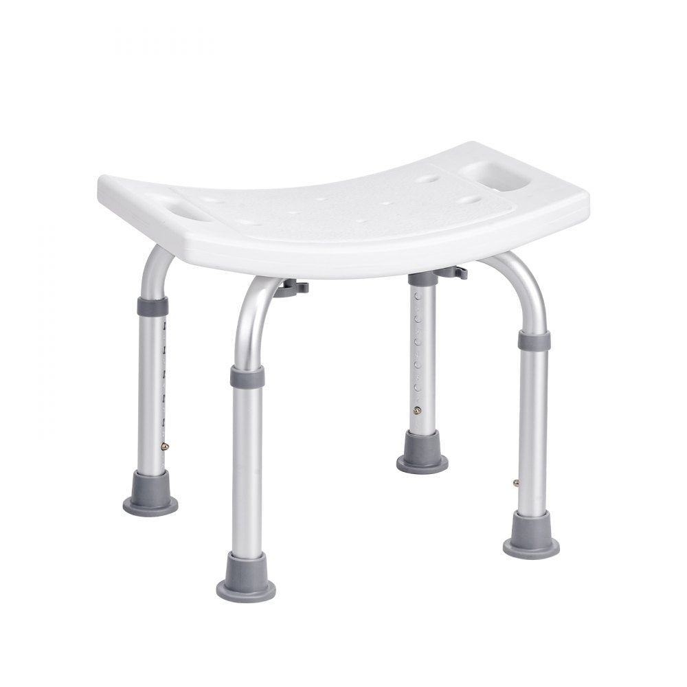 VEVOR Shower Chair, Adjustable Height Shower Stool with Built-in Handles, Shower Seat for Inside Shower or Tub, Non-Slip Bench Bathtub Stool Seat for Elderly Disabled Handicap, 158.8 kg Capacity