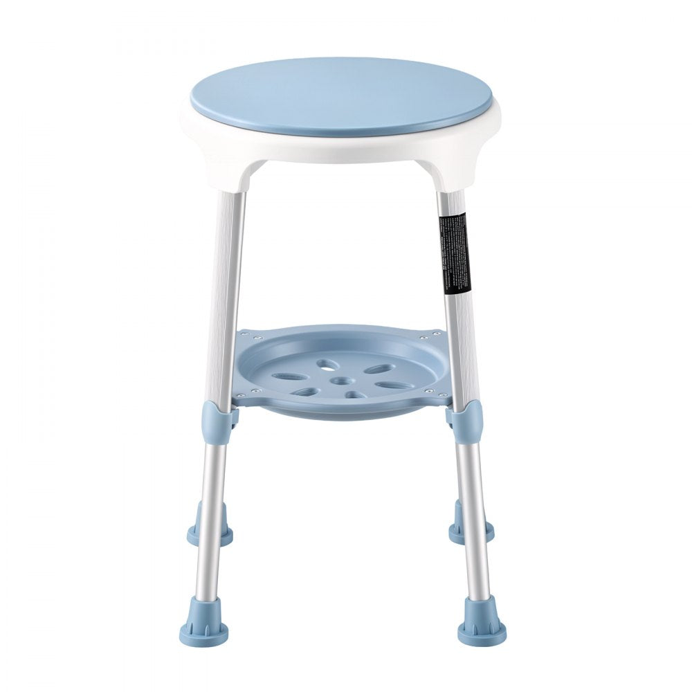 VEVOR Swivel Shower Chair 360 Degree, Height Adjustable Bath Seat for Inside Showers or Tubs, Non-Slip Rotating Bathtub Stool with Storage Tray for Elderly Disabled Injured, 350LBS Capacity