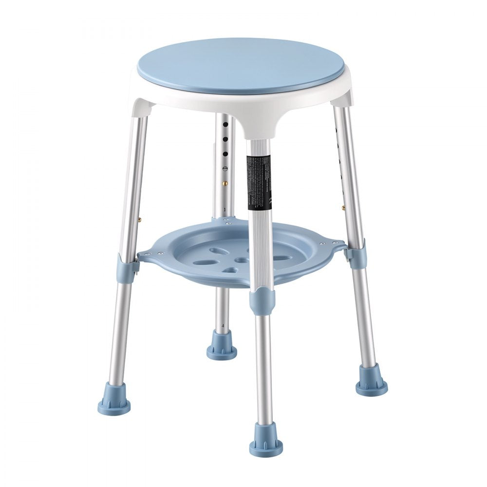VEVOR Swivel Shower Chair 360 Degree, Height Adjustable Bath Seat for Inside Showers or Tubs, Non-Slip Rotating Bathtub Stool with Storage Tray for Elderly Disabled Injured, 350LBS Capacity