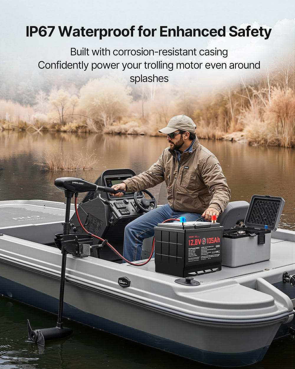 VEVOR 12V 105Ah Dual Purpose LiFePO4 Lithium Battery - Image 7