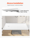 VEVOR Shower Pan - alcove installation, single threshold, 3-wall design