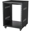 VEVOR 12U AV Rack Stand, 300 lbs Capacity, Network Stereo Recording Studio Rack with Lockable Caster Wheels Round & Square Holes, Special Vents for 19" Audio Video Musical & IT Equipment Mounting