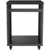 VEVOR 12U AV Rack Stand, 300 lbs Capacity, Network Stereo Recording Studio Rack with Lockable Caster Wheels Round & Square Holes, Special Vents for 19" Audio Video Musical & IT Equipment Mounting
