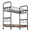 VEVOR 2 Tier Coffee Bar Organizer for Countertop, Multifunctional Mug Holder and Coffee Station, 12 Movable Hooks and 2 Shelves for Coffee Accessories Storage and Display, Home Office (Matte Black)