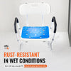 Shower Chair, 400 lbs Capacity, Shower Seat with Back, Adjustable Height Shower Stool, Shower Chair for Inside Shower Bathtub, Non-slip Bathroom Bench Bath Chair for Elderly Disabled Handicap