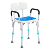 Shower Chair, 400 lbs Capacity, Shower Seat with Back, Adjustable Height Shower Stool, Shower Chair for Inside Shower Bathtub, Non-slip Bathroom Bench Bath Chair for Elderly Disabled Handicap