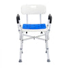 Shower Chair Seat, 400 lbs Capacity, Shower Stool with Crossing Bar, Padded Armrests and Back, Shower Chair for Inside Shower Bathtub, Adjustable Height Bench Bath Chair for Elderly Disabled