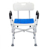 Shower Chair Seat, 400 lbs Capacity, Shower Stool with Crossing Bar, Padded Armrests and Back, Shower Chair for Inside Shower Bathtub, Adjustable Height Bench Bath Chair for Elderly Disabled