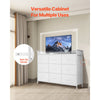 VEVOR 9 Drawer Dresser, Fabric Drawer Dresser with Fabric Bin, Storage Drawers with Sturdy Metal Frame, LED Lights & Built-in Outlet, Fabric Storage Tower for Bedroom, Hallway, White
