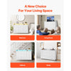 VEVOR 9 Drawer Dresser, Fabric Drawer Dresser with Fabric Bin, Storage Drawers with Sturdy Metal Frame, LED Lights & Built-in Outlet, Fabric Storage Tower for Bedroom, Hallway, White