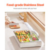 VEVOR Countertop Food Serving Display Container, 1 x 1 Pan Stainless Steel Food Serving Tray, Buffet Condiment Dispenser Display Rack with Clear Lid & 3 Ice Trays, for Restaurant Hotel Kitchen Party
