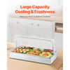 VEVOR Countertop Food Serving Display Container, 1 x 1 Pan Stainless Steel Food Serving Tray, Buffet Condiment Dispenser Display Rack with Clear Lid & 3 Ice Trays, for Restaurant Hotel Kitchen Party
