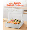 VEVOR Countertop Food Serving Display Container, 1 x 1/2 Pan Stainless Steel Food Serving Tray, Buffet Condiment Dispenser Display Rack with Clear Lid & Ice Tray, for Restaurant Hotel Kitchen Party