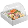 VEVOR Countertop Food Serving Display Container, 1 x 1/2 Pan Stainless Steel Food Serving Tray, Buffet Condiment Dispenser Display Rack with Clear Lid & Ice Tray, for Restaurant Hotel Kitchen Party