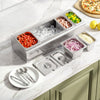 VEVOR Countertop Food Serving Display Container, Stainless Steel Food Salad Server Tray, Buffet Condiment Dispenser, Ice Cooled Rack with Separate Lid, for Restaurant Hotel Kitchen (2x1/6+3x1/9 Pan)