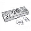 VEVOR Countertop Food Serving Display Container, Stainless Steel Food Salad Server Tray, Buffet Condiment Dispenser, Ice Cooled Rack with Separate Lid, for Restaurant Hotel Kitchen (2x1/6+3x1/9 Pan)