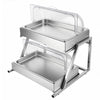 VEVOR Countertop Food Serving Display Container, 2 Tier Stainless Steel Food Salad Server Tray, Buffet Condiment Dispenser, Ice Cooled Rack with Clear Roll Top Cover, for Restaurant Hotel (1/1 Pan x2)