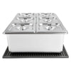 VEVOR Countertop Food Serving Display Container, Stainless Steel Food Salad Server Tray, Buffet Condiment Dispenser, Ice Cooled Rack with Separate Lid, for Restaurant, Hotel, Party (6x1/6 Pan)