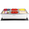 VEVOR Countertop Food Serving Display Container, Stainless Steel Food Salad Server Tray, Buffet Condiment Dispenser, Ice Cooled Rack with Separate Lid, for Restaurant, Hotel, Party (6x1/6 Pan)