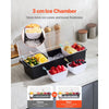 VEVOR Chilled Condiment Server, 6 Compartment Ice Cooled Condiment Serving Container, Chilled Garnish Tray Bar Caddy with Lid, for Bartending & Serving Taco, Salad, Fruit, Home & Restaurant Supplies