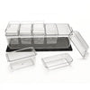 VEVOR Chilled Condiment Server Caddy, 5 Compartment Ice Cooled Serving Container, Plastic Fruit Garnish Tray Platter with Separate Lid, for Taco Salad Bar Accessories, Party Home Restaurant Supplies