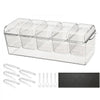 VEVOR Chilled Condiment Server Caddy, 5 Compartment Ice Cooled Serving Container, Plastic Fruit Garnish Tray Platter with Separate Lid, for Taco Salad Bar Accessories, Party Home Restaurant Supplies