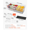 VEVOR Chilled Condiment Server Caddy, 5 Compartment Ice Cooled Serving Container, Plastic Fruit Garnish Tray Platter with Lid, for Taco Salad Bar Accessories, Party Home Restaurant Supplies
