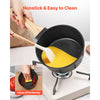 VEVOR Saucepan Set, 1.5 QT & 2.5 QT Nonstick Saucepan with Glass Lids, Multipurpose Cooking Sauce Pots with Detachable Handles, Sauce Pan Kitchen Cooking Pot with Coating, Induction Compatible, Black