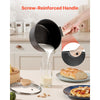 VEVOR Saucepan Set, 1.5 QT & 2.5 QT Nonstick Saucepan with Glass Lids, Multipurpose Cooking Sauce Pots with Detachable Handles, Sauce Pan Kitchen Cooking Pot with Coating, Induction Compatible, Black