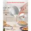 VEVOR 1.5 QT Saucepan, Nonstick Saucepan with Tempered Glass Lid, Multipurpose Cooking Sauce Pot with Detachable Handle, Sauce Pan Small Kitchen Cooking Pot with Coating, Induction Compatible, White