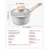 VEVOR 1.5 QT Saucepan, Nonstick Saucepan with Tempered Glass Lid, Multipurpose Cooking Sauce Pot with Detachable Handle, Sauce Pan Small Kitchen Cooking Pot with Coating, Induction Compatible, White