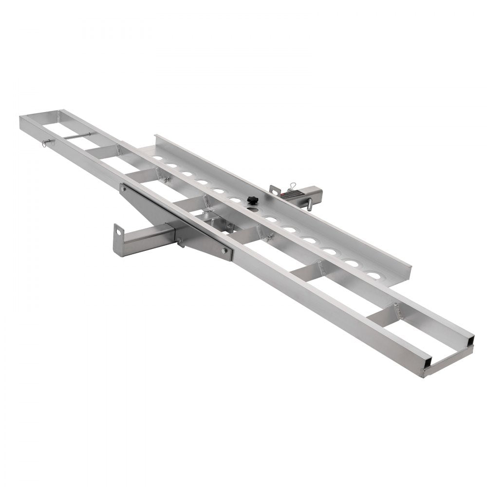 VEVOR Motorcycle Carrier, 400 lbs Capacity, Heavy Duty Aluminum Hitch Mount Rack with 47in Loading Ramp, Straps & Stabilizer, Scooter Dirt Bike Trailer Hauler for Car Truck with 2-Inch Hitch Receiver