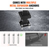 VEVOR Single Post Handrail for Outdoor 1-3 Steps, 40.5" L x 35.4" H Metal Bent Stair Handrails, Floor Mounted Carbon Steel Stair Railing, U-Shaped Post Grab Rails with 2 Anti-Skid Crossbar for Garage