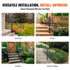 VEVOR Single Post Handrail for Outdoor 1-3 Steps, 40.5" L x 35.4" H Metal Bent Stair Handrails, Floor Mounted Carbon Steel Stair Railing, U-Shaped Post Grab Rails with 2 Anti-Skid Crossbar for Garage