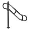VEVOR Single Post Handrail for Outdoor 1-3 Steps, 40.5" L x 35.4" H Metal Bent Stair Handrails, Floor Mounted Carbon Steel Stair Railing, U-Shaped Post Grab Rails with 2 Anti-Skid Crossbar for Garage
