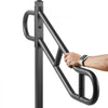 VEVOR Single Post Handrail for Outdoor 1-3 Steps, 40.5" L x 35.4" H Metal Bent Stair Handrails, Floor Mounted Carbon Steel Stair Railing, U-Shaped Post Grab Rails with 2 Anti-Skid Crossbar for Garage