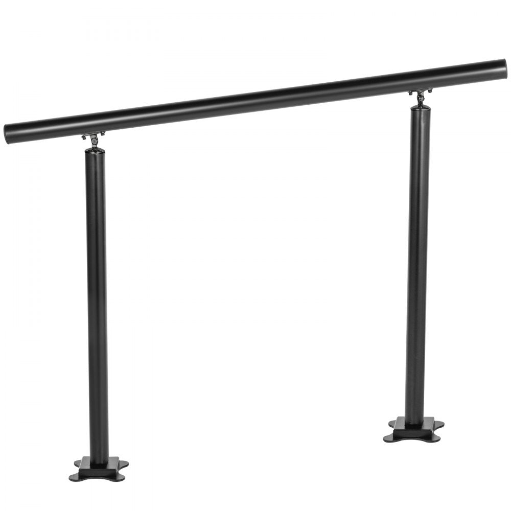 VEVOR Outdoor Stair Railing Kit, 3 FT Handrails 1-3 Steps, Adjustable Angle Black Aluminum Stair Hand Rail for The Elderly, Handrails for Outdoor Steps