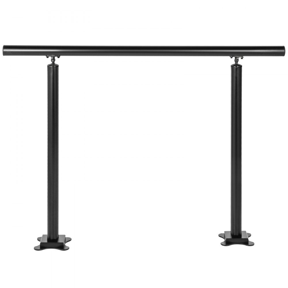 VEVOR Outdoor Stair Railing Kit, 3 FT Handrails 1-3 Steps, Adjustable Angle Black Aluminum Stair Hand Rail for The Elderly, Handrails for Outdoor Steps