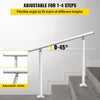 VEVOR Outdoor Stair Railing Kit, 4 FT Handrails 1-4 Steps, Adjustable Angle White Aluminum Stair Hand Rail for The Elderly, Handrails for Outdoor Steps