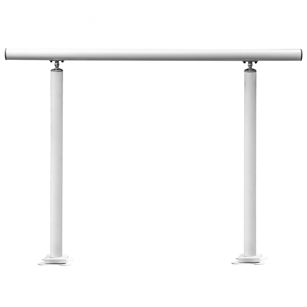 VEVOR Outdoor Stair Railing Kit, 4 FT Handrails 1-4 Steps, Adjustable Angle White Aluminum Stair Hand Rail for The Elderly, Handrails for Outdoor Steps